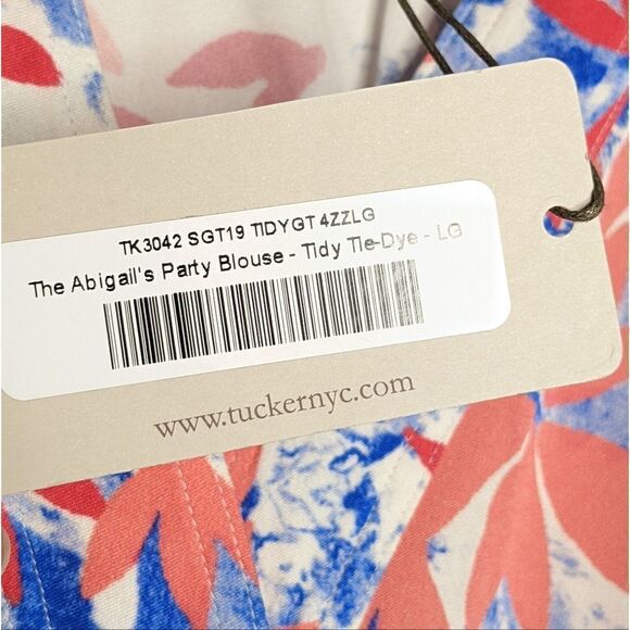Tucker The Abigail's Party Blouse Tidy Tie Dye Floral Silk Top - Picture 4 of 9
